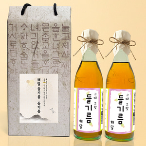 들기름 350ml x 2병 (총 700ml 칼라박스 포장)