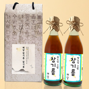 참기름 350ml x 2병 (총 700ml 칼라박스 포장)