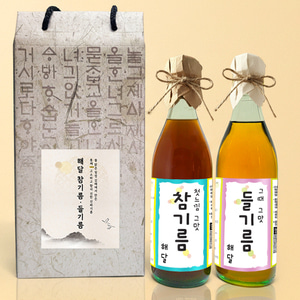 참기름 350ml + 들기름 350ml (총 700ml 칼라박스 포장)